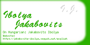 ibolya jakabovits business card